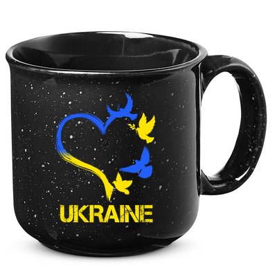 Support Ukraine Heart Doves 15oz Campfire Ceramic Mug