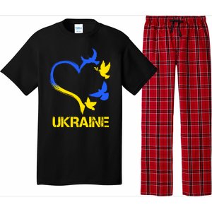 Support Ukraine Heart Doves Pajama Set