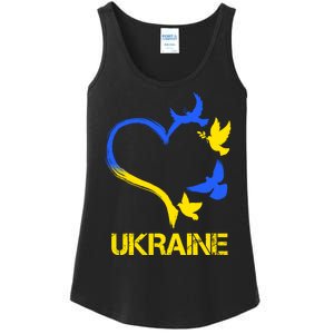 Support Ukraine Heart Doves Ladies Essential Tank