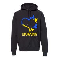 Support Ukraine Heart Doves Premium Hoodie