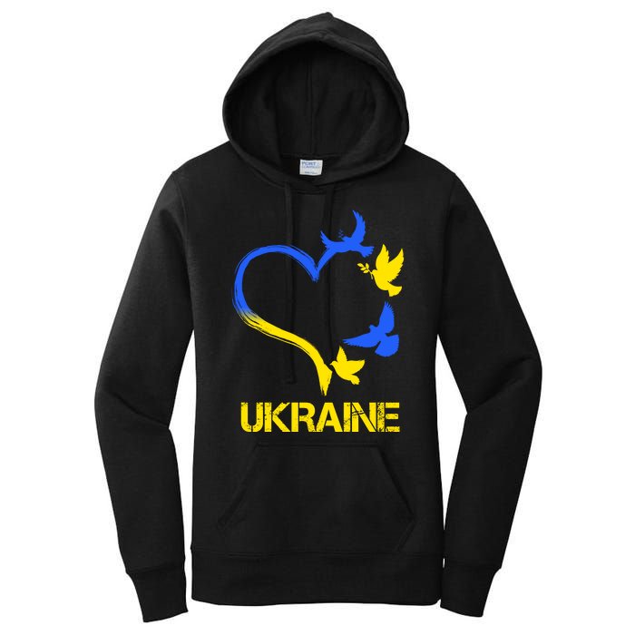 Support Ukraine Heart Doves Women's Pullover Hoodie