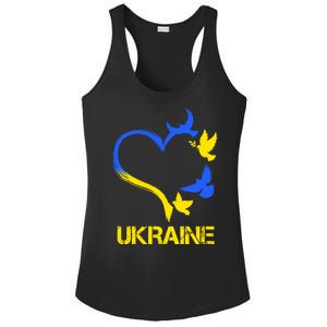 Support Ukraine Heart Doves Ladies PosiCharge Competitor Racerback Tank