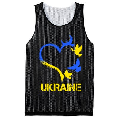 Support Ukraine Heart Doves Mesh Reversible Basketball Jersey Tank