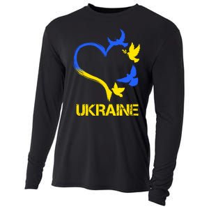 Support Ukraine Heart Doves Cooling Performance Long Sleeve Crew