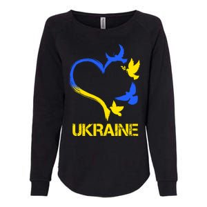 Support Ukraine Heart Doves Womens California Wash Sweatshirt