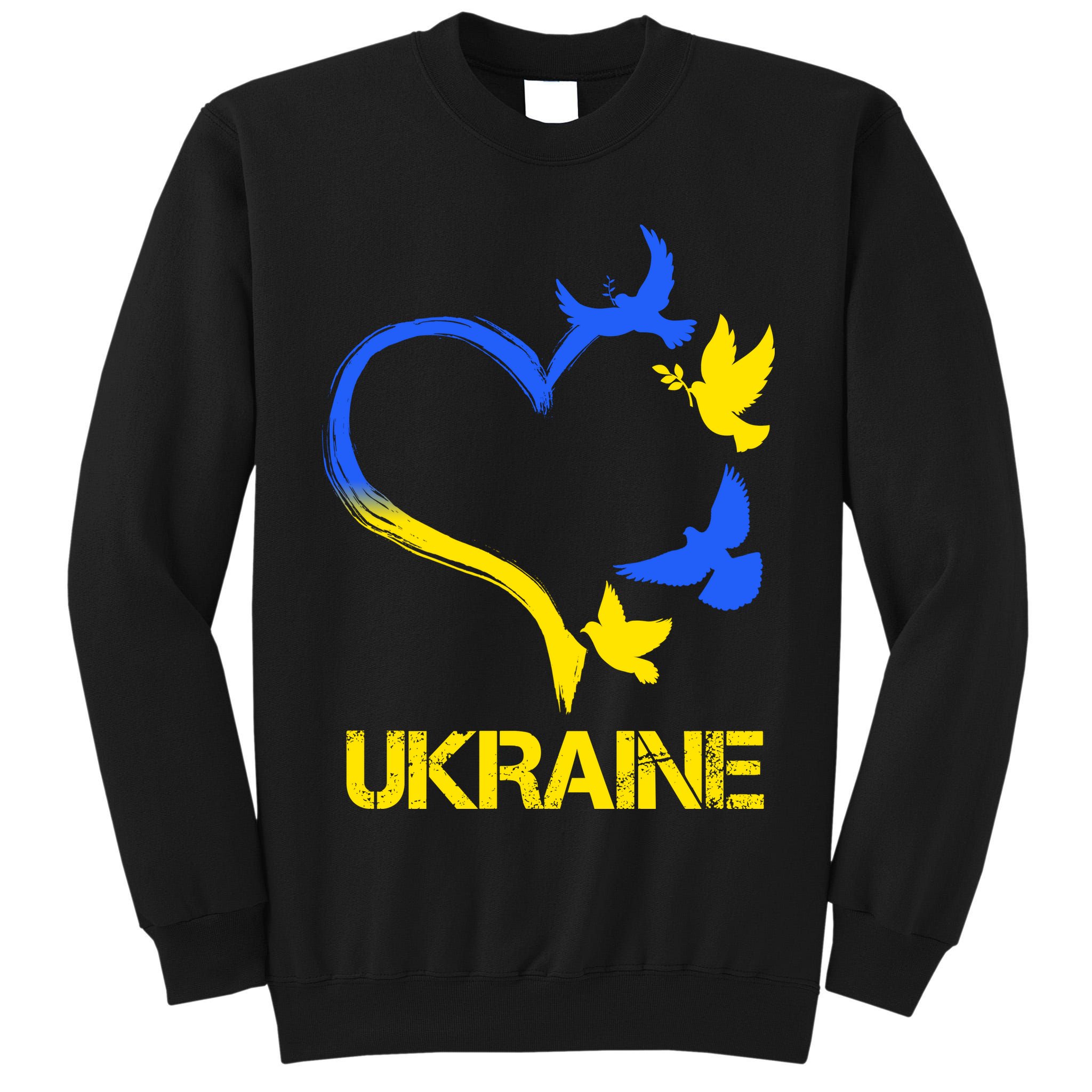 Support Ukraine Heart Doves Tall Sweatshirt