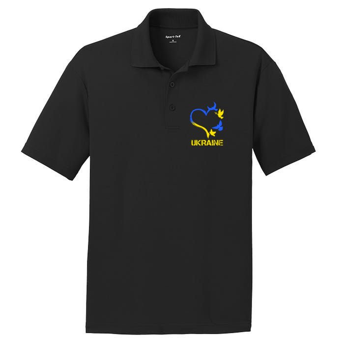 Support Ukraine Heart Doves PosiCharge RacerMesh Polo