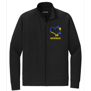 Support Ukraine Heart Doves Stretch Full-Zip Cadet Jacket