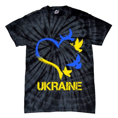 Support Ukraine Heart Doves Tie-Dye T-Shirt