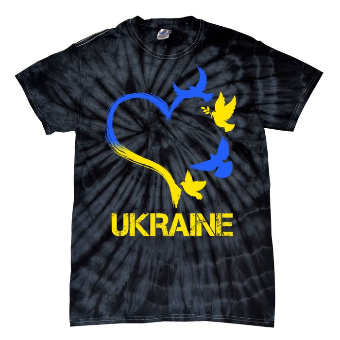 Support Ukraine Heart Doves Tie-Dye T-Shirt