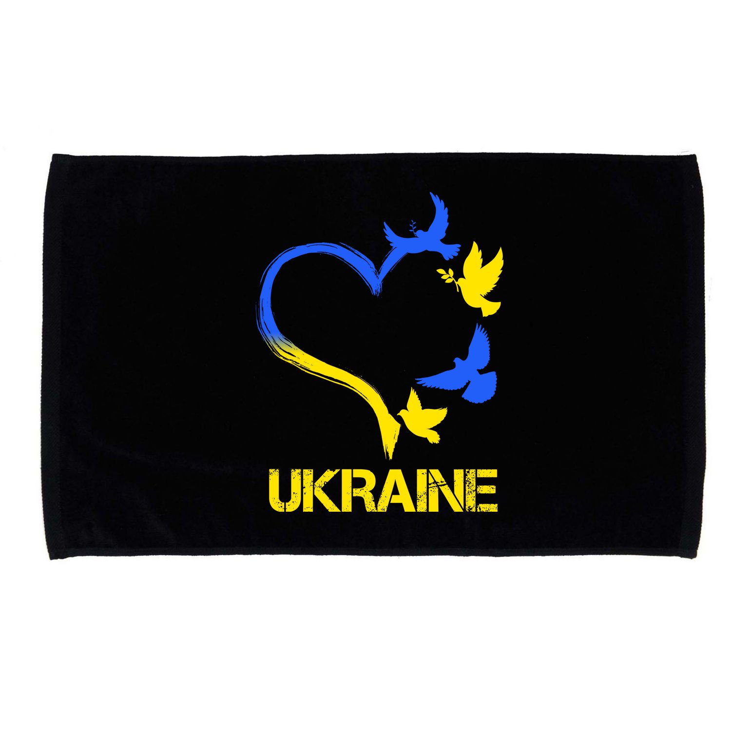Support Ukraine Heart Doves Microfiber Hand Towel
