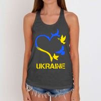 Support Ukraine Heart Doves Women's Knotted Racerback Tank