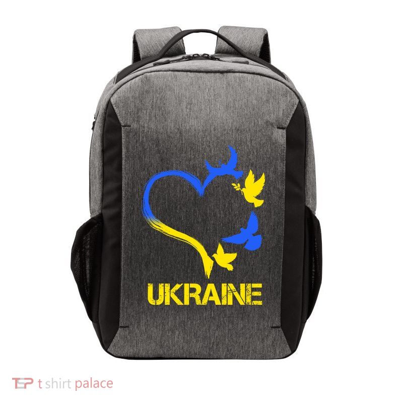 Support Ukraine Heart Doves Vector Backpack