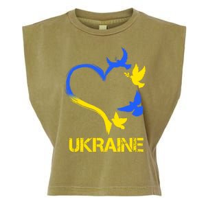 Support Ukraine Heart Doves Garment-Dyed Women's Muscle Tee