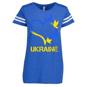 Support Ukraine Heart Doves Enza Ladies Jersey Football T-Shirt