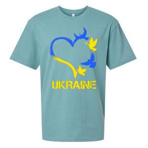 Support Ukraine Heart Doves Sueded Cloud Jersey T-Shirt