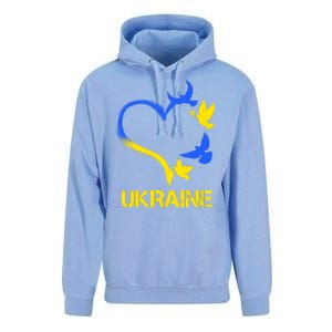 Support Ukraine Heart Doves Unisex Surf Hoodie