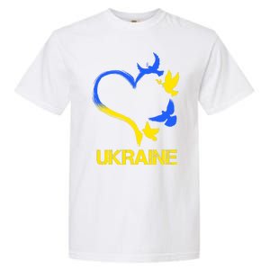 Support Ukraine Heart Doves Garment-Dyed Heavyweight T-Shirt