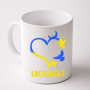 Support Ukraine Heart Doves Coffee Mug