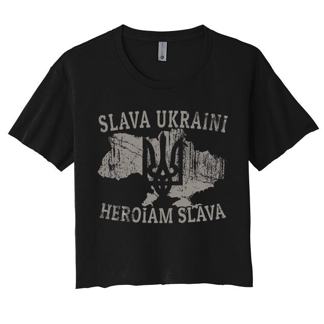 Slava Ukraini Heroiam Slava Glory To Heroes Glory To Ukraine Crop Top