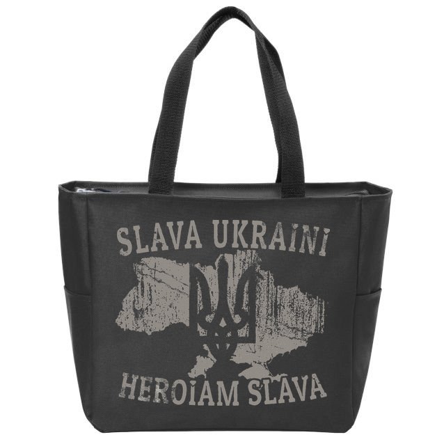 Slava Ukraini Heroiam Slava Glory To Heroes Glory To Ukraine Zip Tote Bag