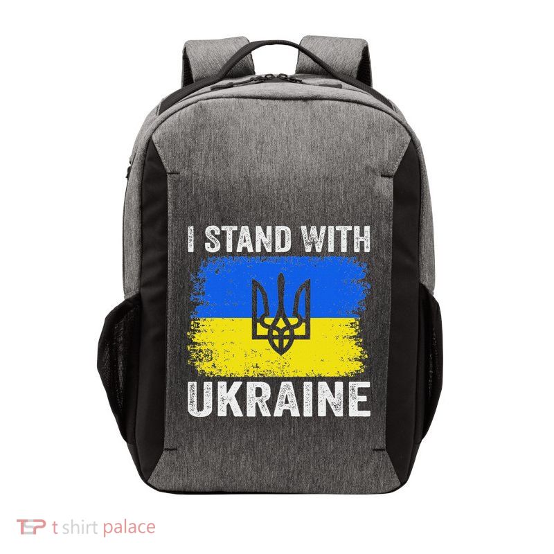 Support Ukraine I Stand With Ukraine Ukrainian Flag Vector Backpack