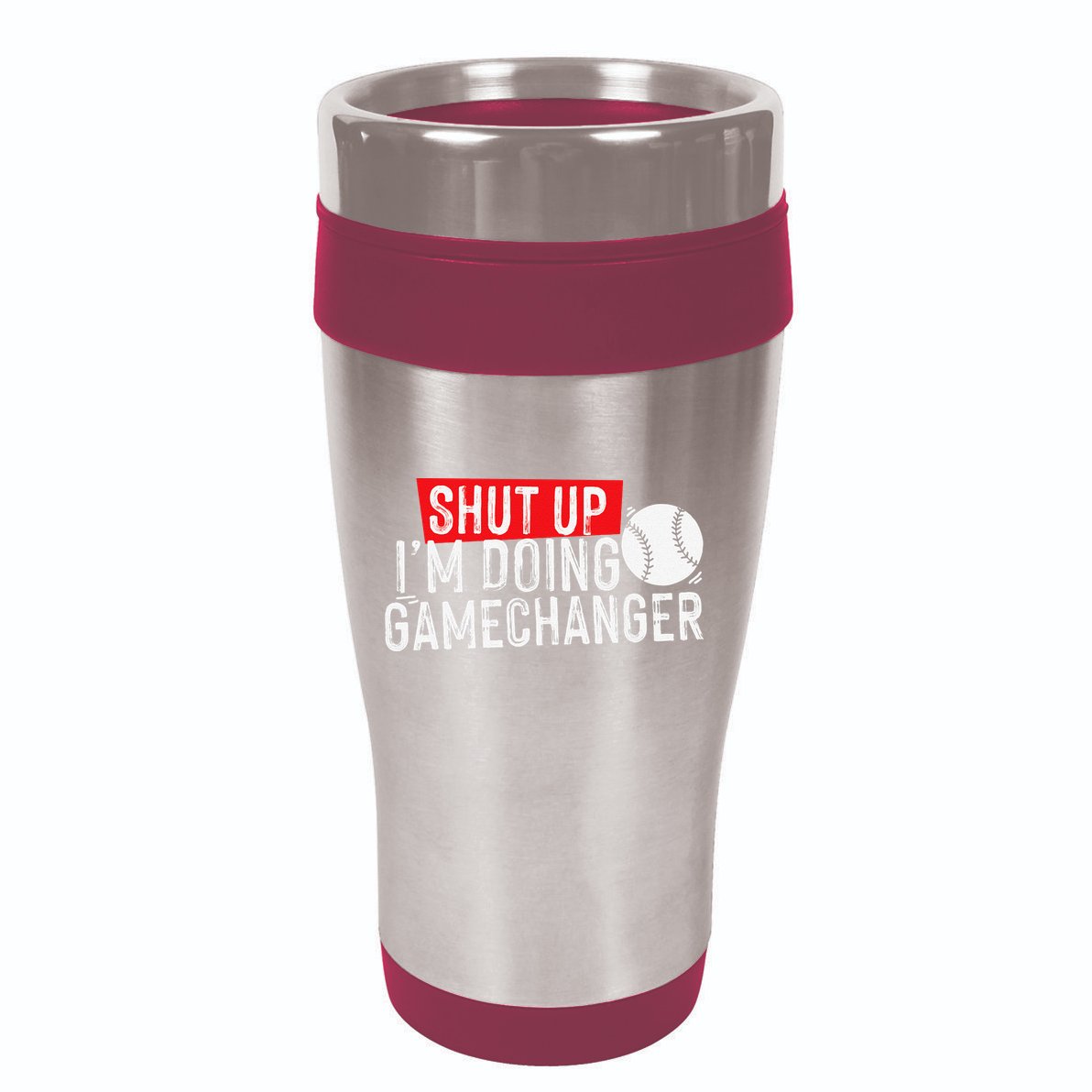 Shut Up I'm Doing Game Changer Baseball Vintage 16oz Travel Tumbler