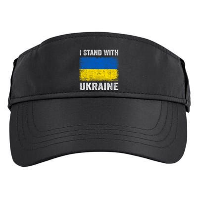 Support Ukraine I Stand With Ukraine Ukrainian Flag Adult Drive Performance Visor