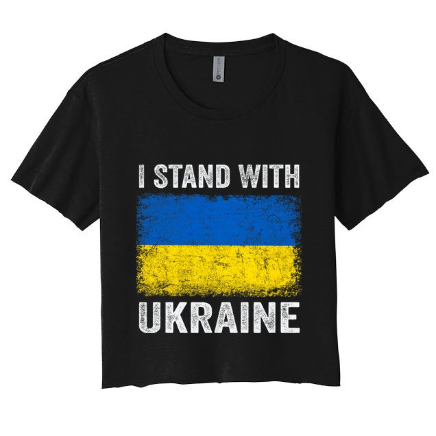 Support Ukraine I Stand With Ukraine Ukrainian Flag Crop Top