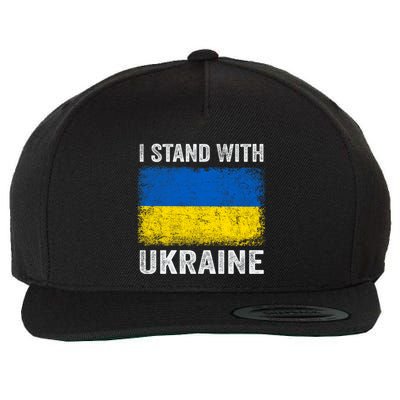 Support Ukraine I Stand With Ukraine Ukrainian Flag Wool Snapback Cap