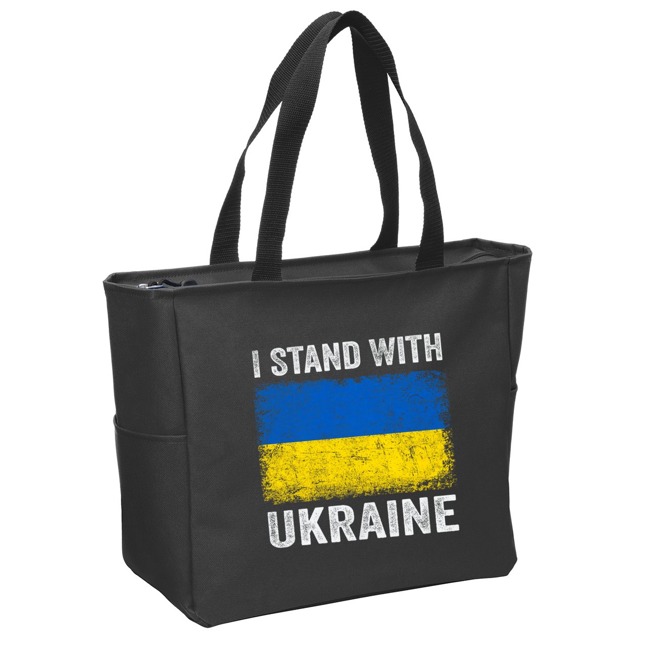 Support Ukraine I Stand With Ukraine Ukrainian Flag Zip Tote Bag