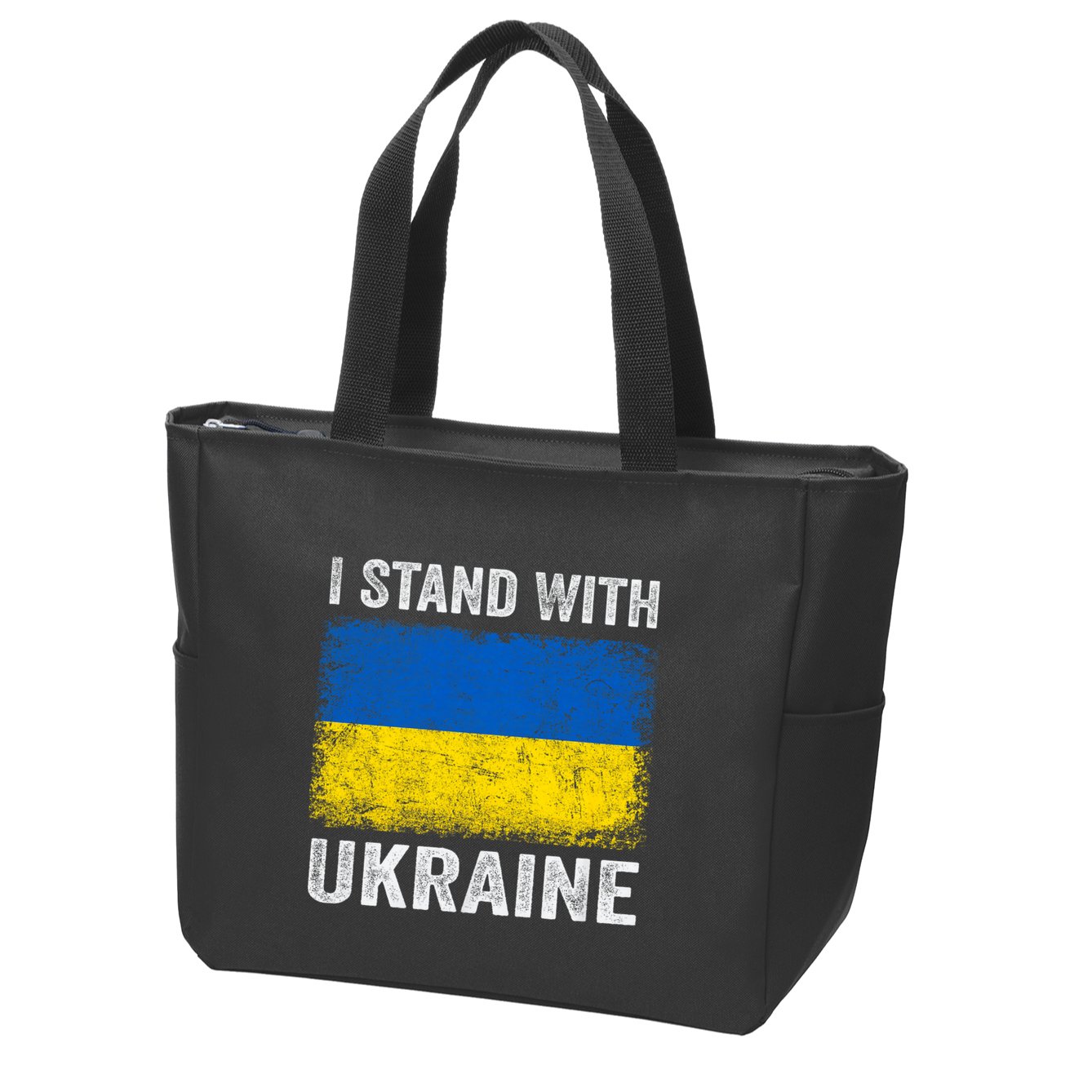 Support Ukraine I Stand With Ukraine Ukrainian Flag Zip Tote Bag