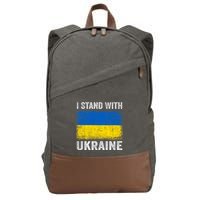 Support Ukraine I Stand With Ukraine Ukrainian Flag Cotton Canvas Backpack