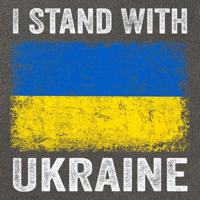 Support Ukraine I Stand With Ukraine Ukrainian Flag Cotton Canvas Backpack