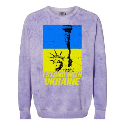 Support Ukraine I Stand With Ukraine Ukrainian Flag Colorblast Crewneck Sweatshirt