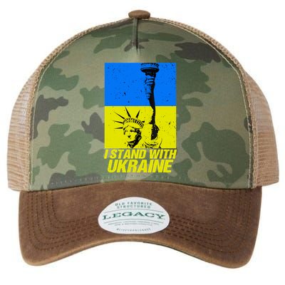 Support Ukraine I Stand With Ukraine Ukrainian Flag Legacy Tie Dye Trucker Hat