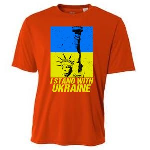 Support Ukraine I Stand With Ukraine Ukrainian Flag Cooling Performance Crew T-Shirt