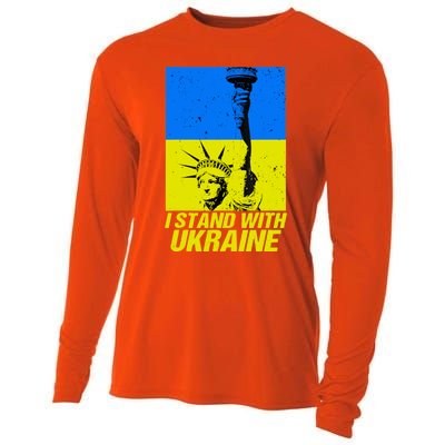 Support Ukraine I Stand With Ukraine Ukrainian Flag Cooling Performance Long Sleeve Crew