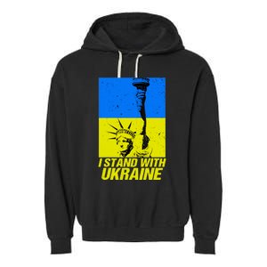 Support Ukraine I Stand With Ukraine Ukrainian Flag Garment-Dyed Fleece Hoodie