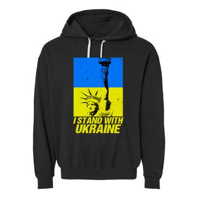 Support Ukraine I Stand With Ukraine Ukrainian Flag Garment-Dyed Fleece Hoodie