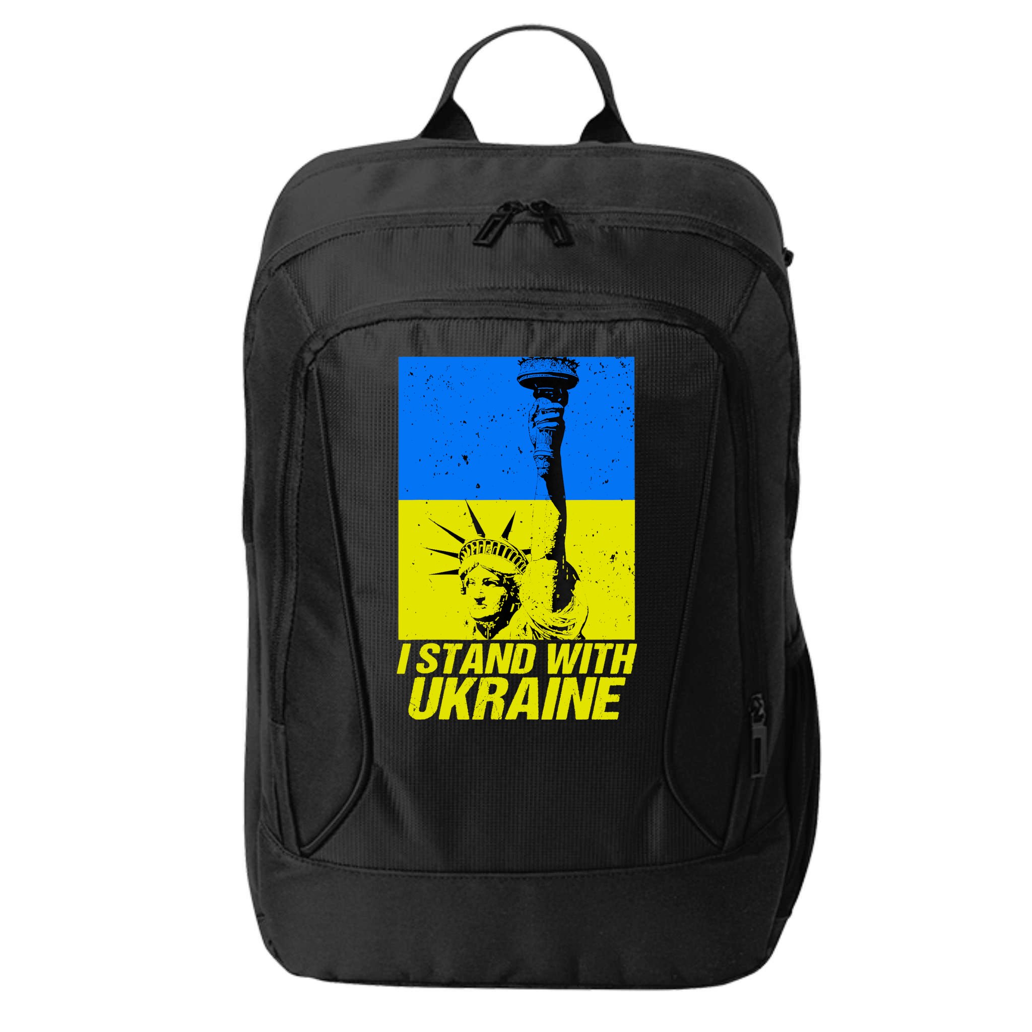 Support Ukraine I Stand With Ukraine Ukrainian Flag City Backpack