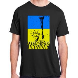 Support Ukraine I Stand With Ukraine Ukrainian Flag Adult ChromaSoft Performance T-Shirt