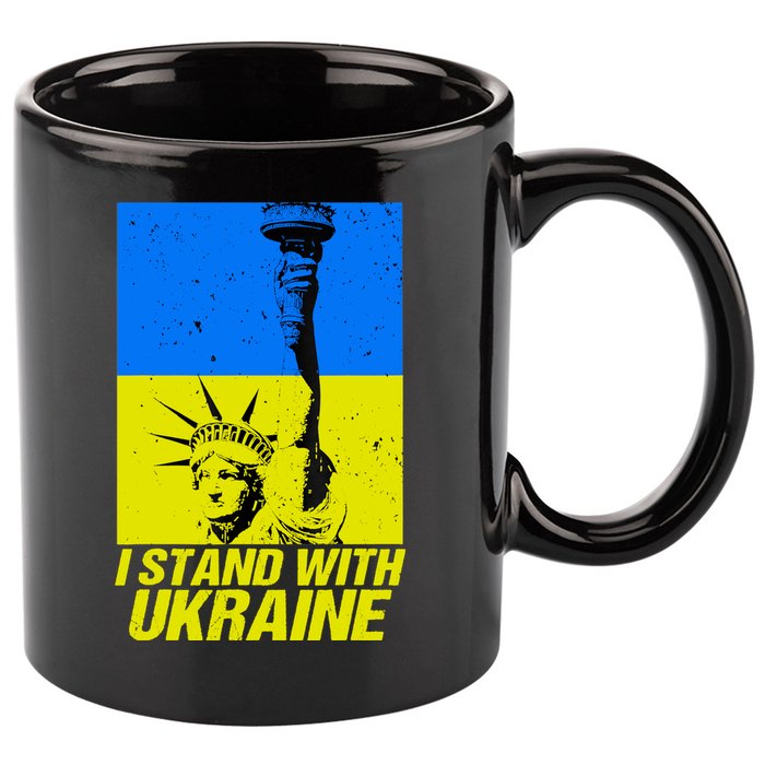 Support Ukraine I Stand With Ukraine Ukrainian Flag 11oz C Handle Ceramic Mug
