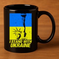 Support Ukraine I Stand With Ukraine Ukrainian Flag 11oz C Handle Ceramic Mug