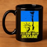 Support Ukraine I Stand With Ukraine Ukrainian Flag 11oz C Handle Ceramic Mug