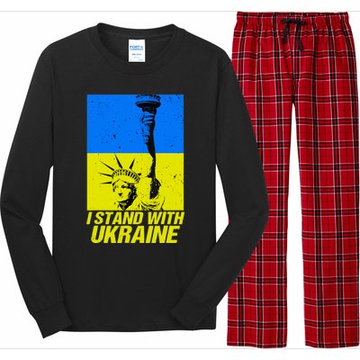 Support Ukraine I Stand With Ukraine Ukrainian Flag Long Sleeve Pajama Set