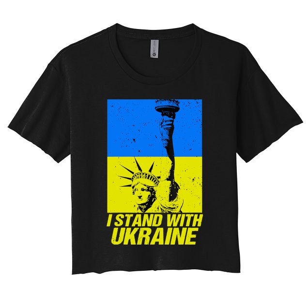 Support Ukraine I Stand With Ukraine Ukrainian Flag Crop Top