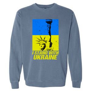 Support Ukraine I Stand With Ukraine Ukrainian Flag Garment-Dyed Sweatshirt