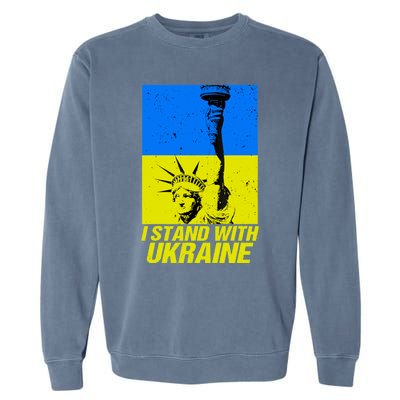 Support Ukraine I Stand With Ukraine Ukrainian Flag Garment-Dyed Sweatshirt