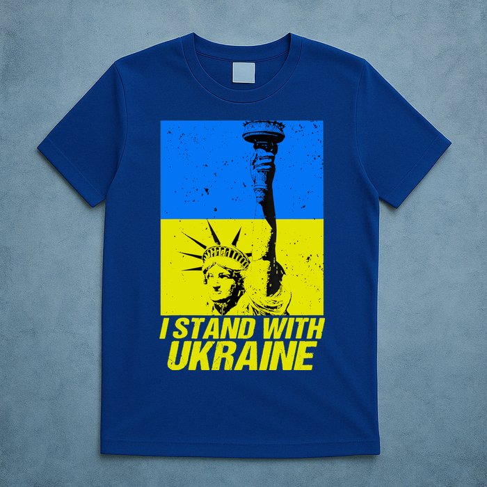 Support Ukraine I Stand With Ukraine Ukrainian Flag T-Shirt